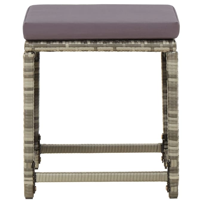 vidaXL - Tuinkrukken - 4 - st - met - kussens - poly - rattan - grijs
