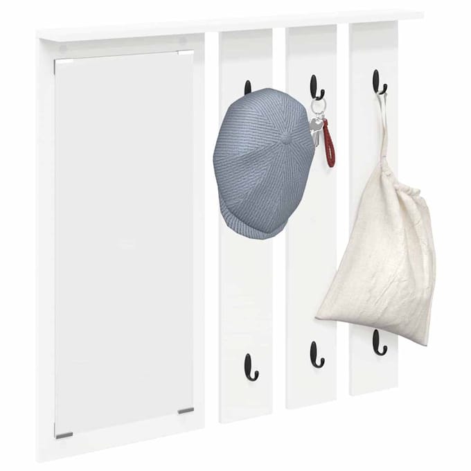 vidaXL - Wandgemonteerde - kapstok - Muurmontage - Wit - 84 - x - 10 - x - 80 - cm