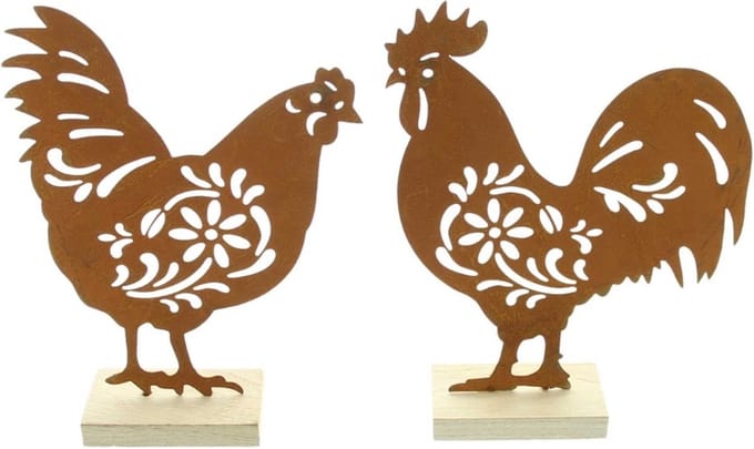 Dream-Living decoratie kip met hen 15x20 cm 14x20cm