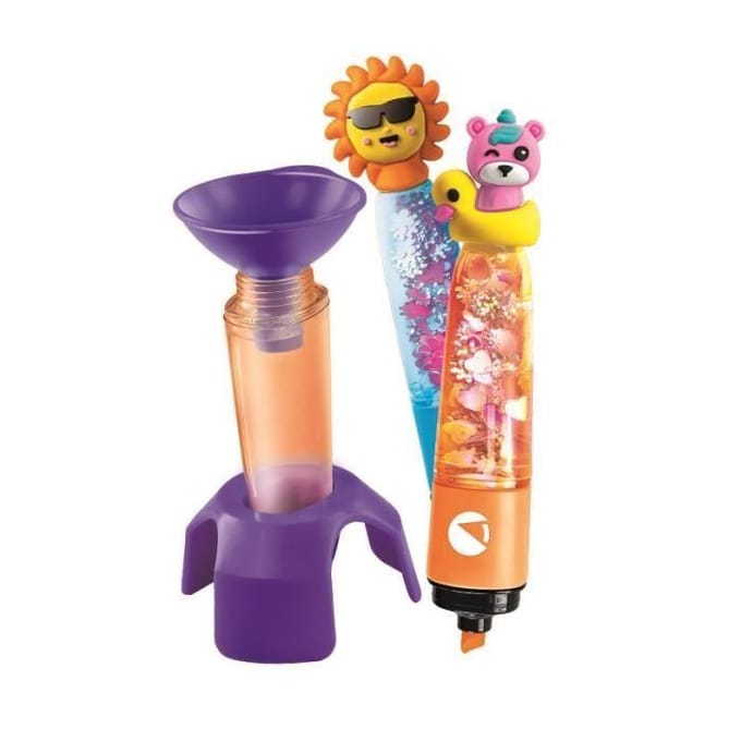 Crée tes fluos - Clementoni - Mini atelier des Fluos - Coffret Crazy Summer - 2 Surligneurs Fluos inclus et accessoires inclus