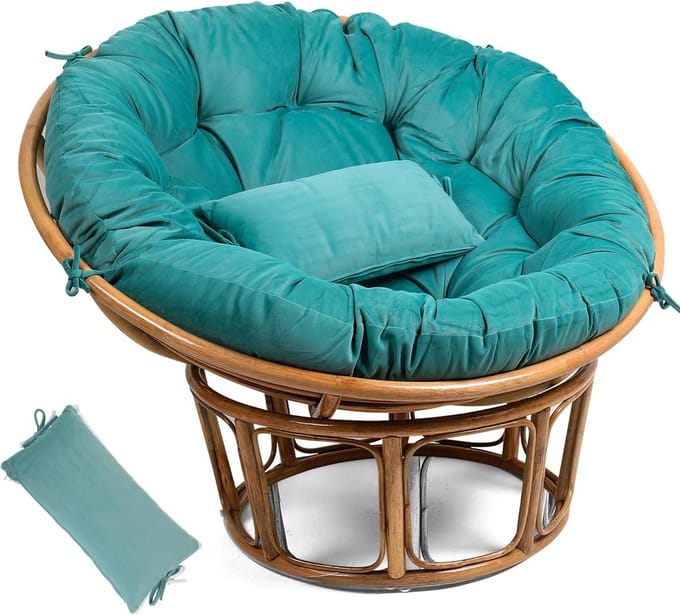 Dikker Papasan Stoelkussen in Glacier Teal