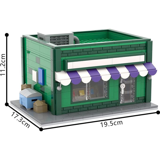 Gobricks MOC Simpsoned Springfield Honkbal Kaart Winkel Modulaire Bouwstenen Constructie Blokken Speelgoed Cadeau gray