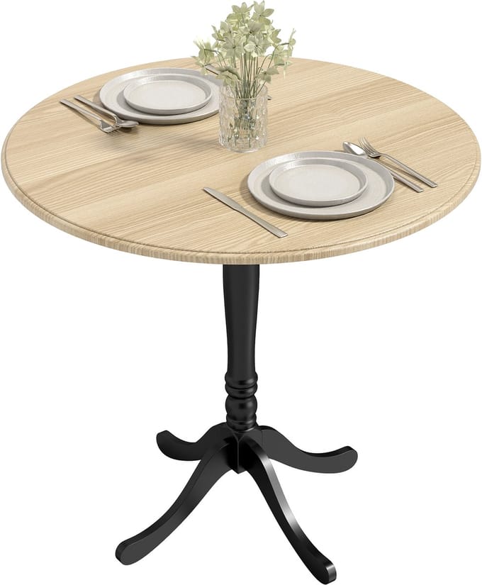 HOMCOM-Eettafel-MDF-80x80x75cm-Natuurlijk hout