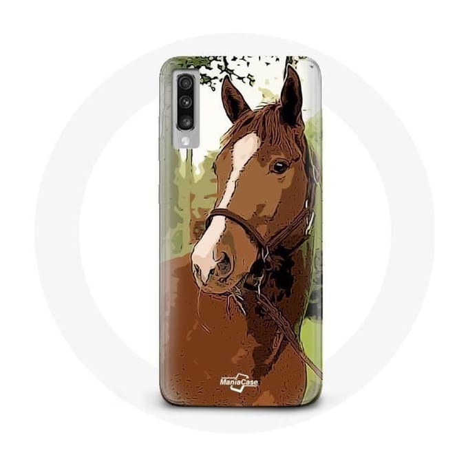 Hoesje voor Samsung Galaxy A70 Quarter Horse Bruin paardenras bruin