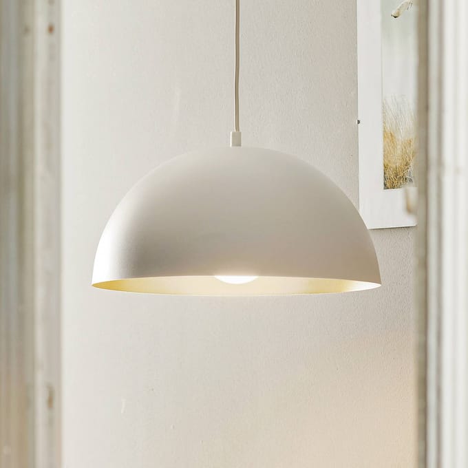 BETA Hanglamp Wit/Goud 1xE27 35cm - Stijlvol en Tijdloos