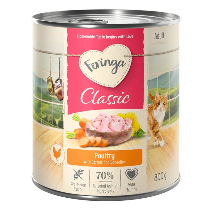 6x800g Feringa Classic Meat Menu Gevogelte Feringa Kattenvoer
