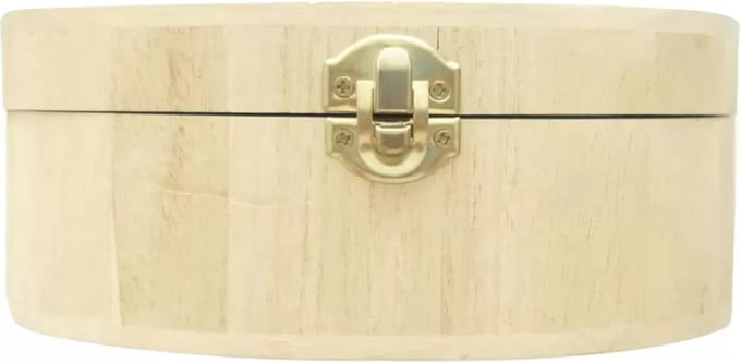 Graine Creative houten kist ovaal 17x12x7,3 cm decoratie box.