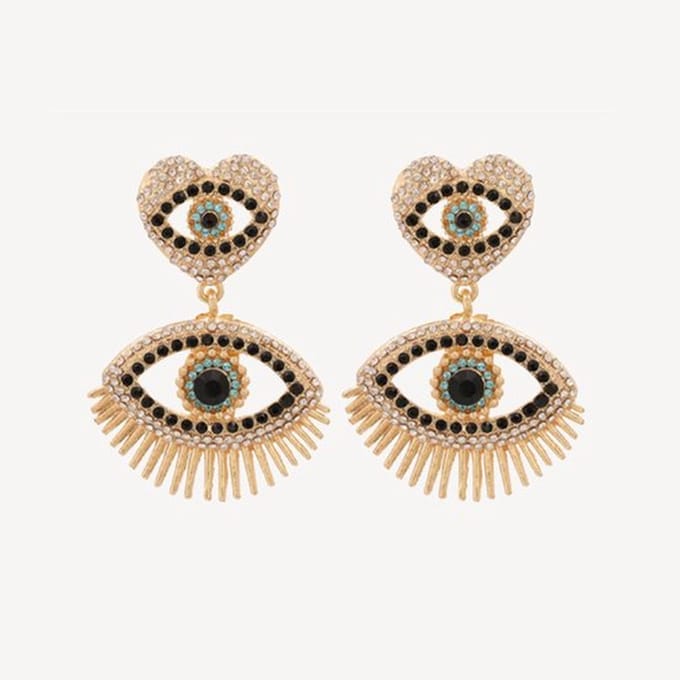 Margot Bardot Mae Eye Pearl Oorbellen Gold