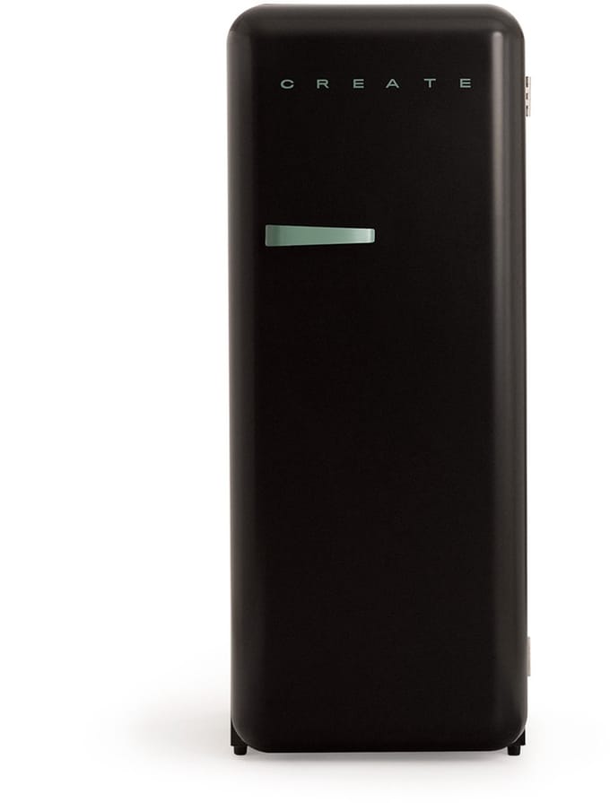 CREATE - Koelkast in retrostijl - Zwart - Handvat Sage - FRIDGE RETRO 281L