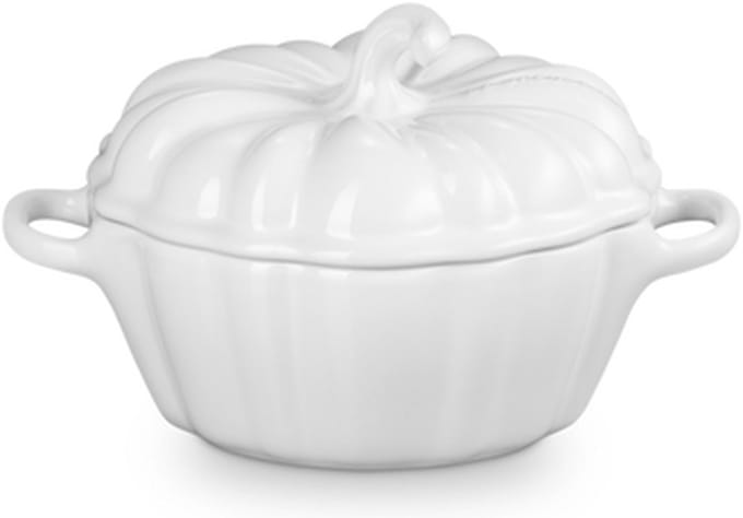 Le Creuset - Mini-Braad-/Stoofpan - "Pompoen" - in Aardewerk - 16 Cm Wit