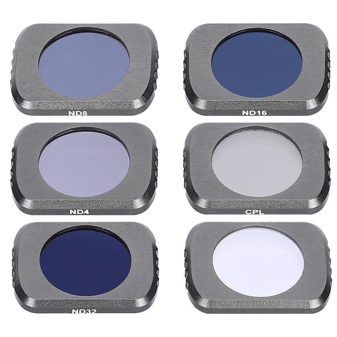 Kit de Filtres d'Objectif Junestar 6 en 1 STAR CPL ND4 ND8 ND16 ND32 Léger pour OSMO POCKET gray