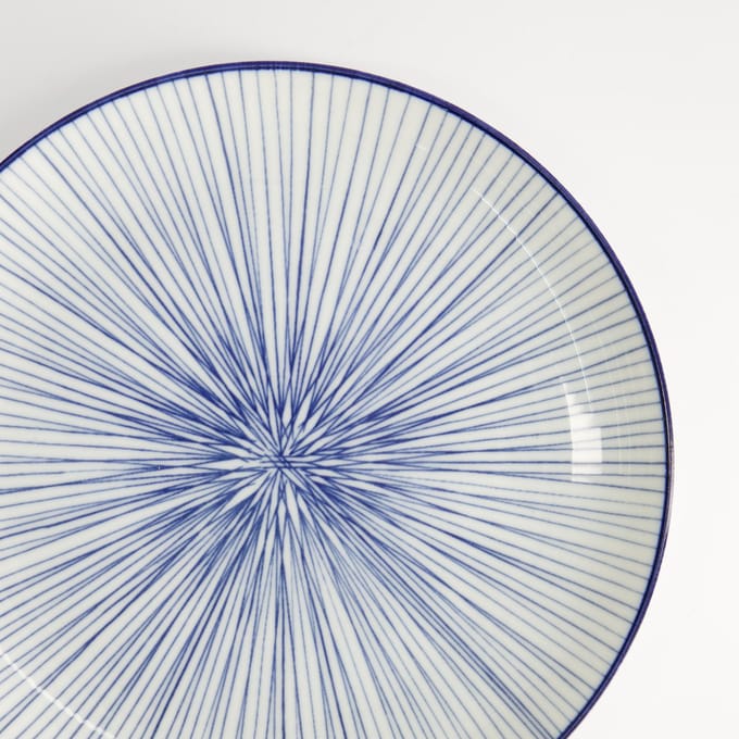 Dinerbord - Nippon Blue / bamboe (lijnen) - Tokyo Design Studio