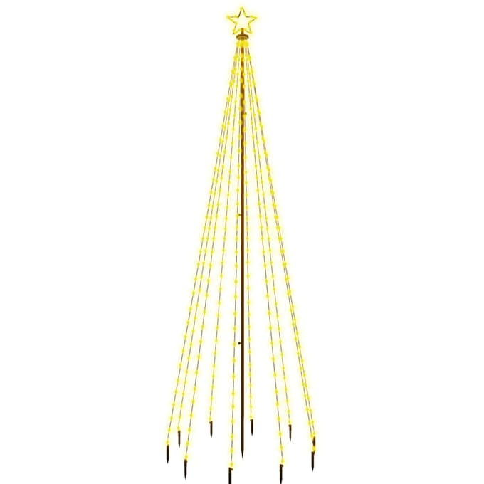 vidaXL Kerstboom met grondpin 310 LED's warmwit 300 cm