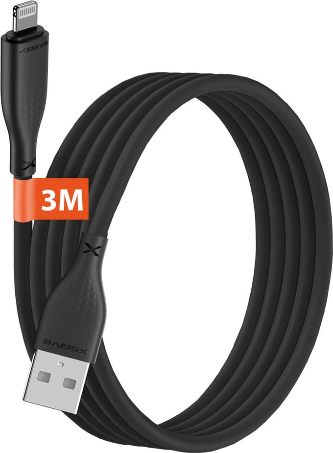 Xssive USB naar Lighting Kabel - Geschikt voor Apple iPhone - Oplaadkabel - 3 Meter