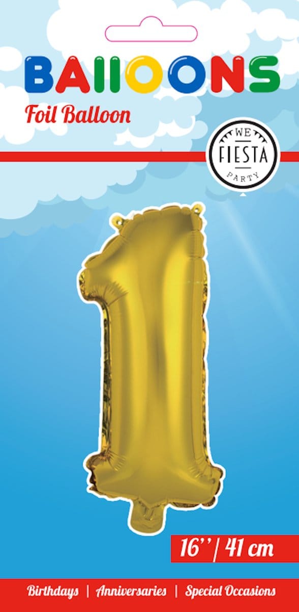 Folieballon 16" nmr. 1 - Goud
