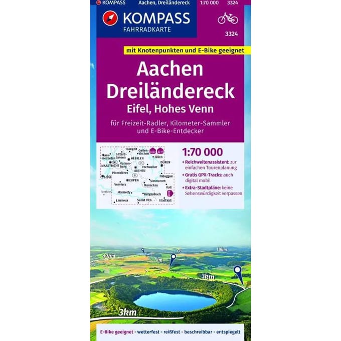 Kompass Fk3324 Aachen, Dreiländereck - Kompass Fietskaarten