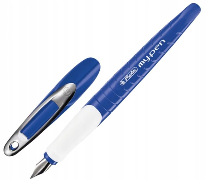 Herlitz My Pen Vulpen M - Blauw/Wit - Voor Linkshandigen