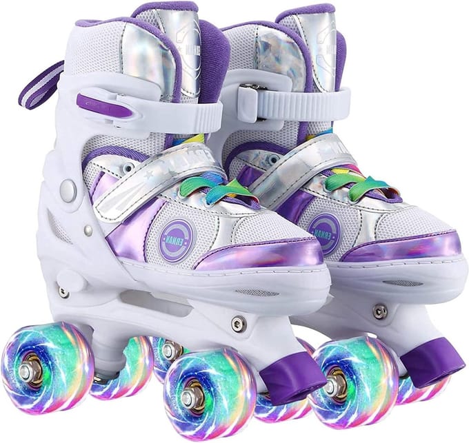 Verstelbare lengte Inline Skates - Paars - Kinderen - Outdoor/Indoor - EU35-38