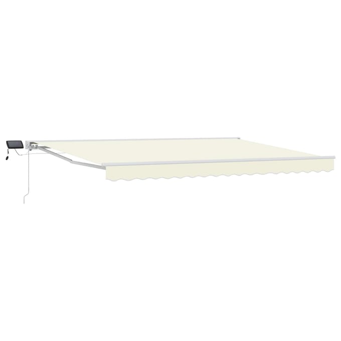 vidaXL - Handbediende - luifel - met - LED's - Crème - en - Wit - 5 - × - 3,5 - m