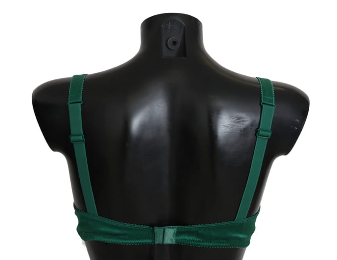 Dolce & Gabbana Groene Zijde Stretch Bloemen Kant Bh Ondergoed