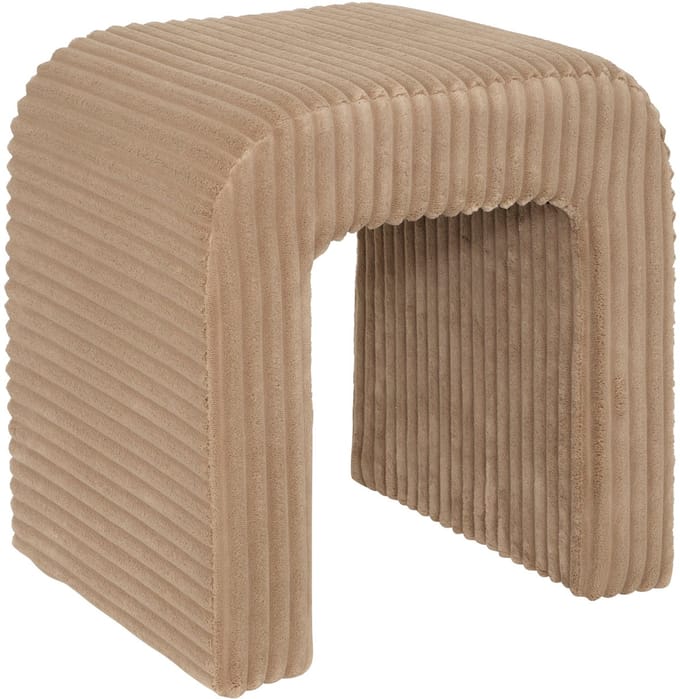 Atmosphera Sevi Poef - Corduroy - 41x36x43cm - Beige