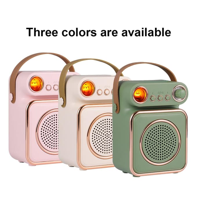 Mini Karaoke Machine Draadloze Microfoon en Speaker Set met 2 Microfoons Oplaadbare LED Kleur roze