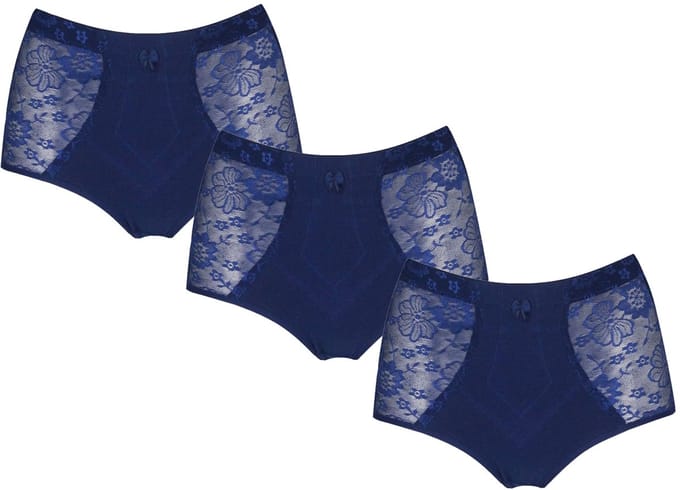 JC 3-Pack Licht corrigerende dames slips H201 Marine - maat L