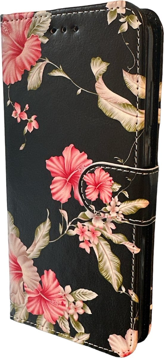 Elite Bookcase Geschikt voor: iPhone 7 / 8 hoesje - Pasjeshouder - Portemonnee - Kunstleer - Bloemen Print