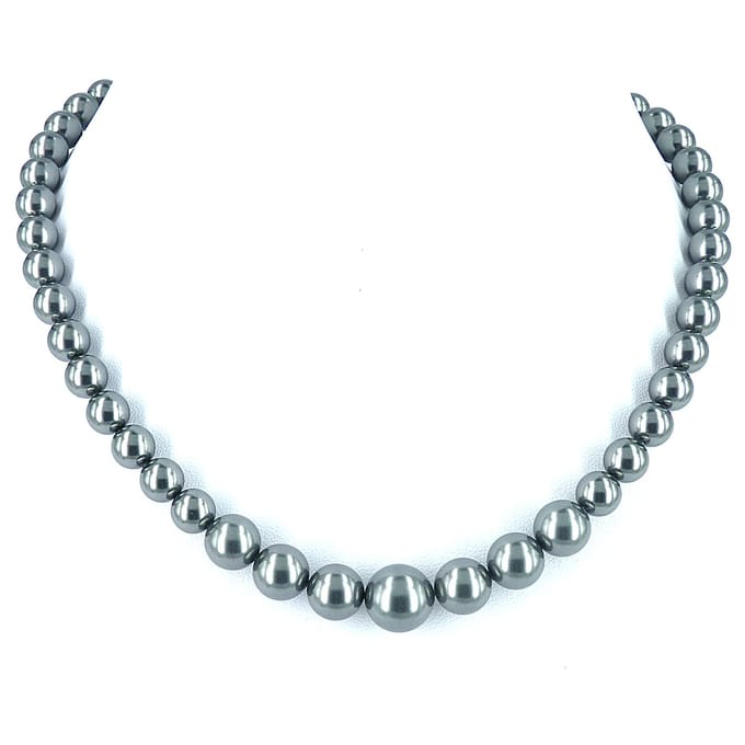 KAYEE - Parelketting van Swarovski parels - donkergrijs - 45cm