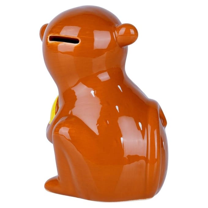 VILDE - Keramische Spaarpot - Aapvorm - Oranje - Decoratief