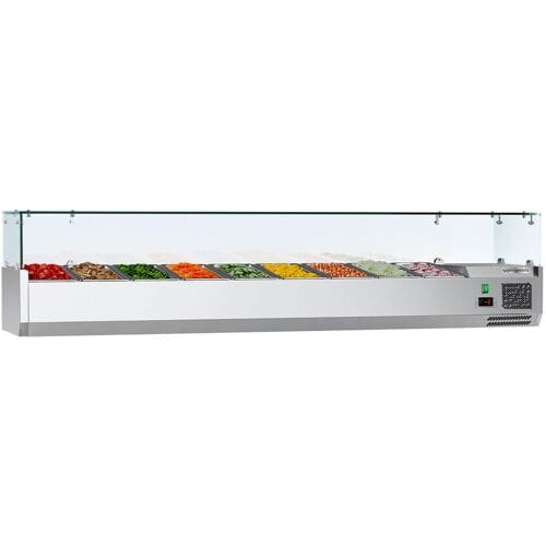 GGM Gastro Kühlaufsatzvitrine ECO - 2000x395mm - 9x GN 1/3 Zilver
