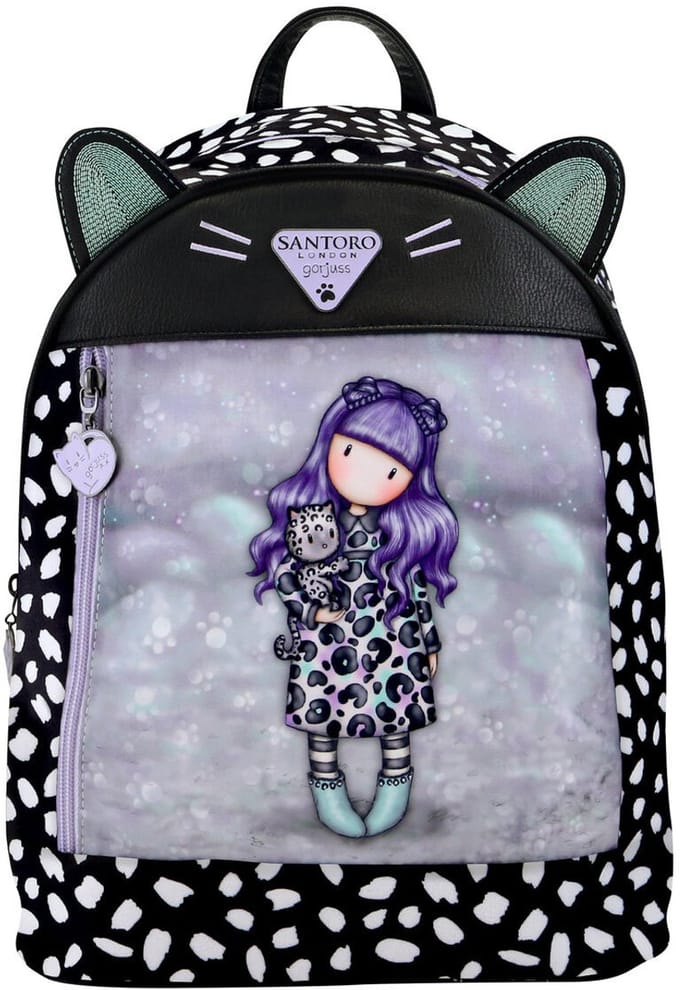 Casual Backpack Gorjuss Smitten kitten Black White (25,5 x 31 x 10 cm)