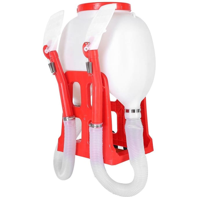 Pulvérisateur de Semences Manuel Grande Capacité 20L Sac à Dos Épandeur d'Engrais Outil de Semis de Jardin blanc