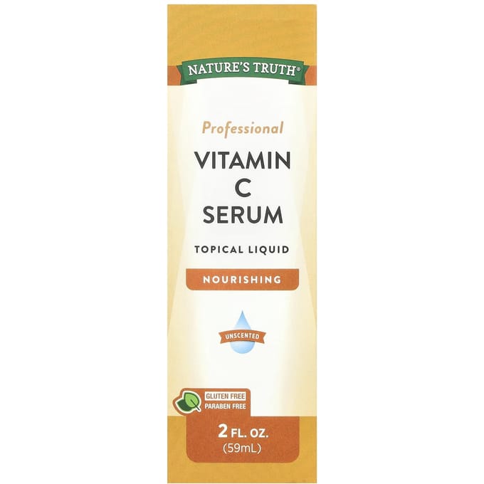 Nature's Truth, Vitamin C Serum, Topical Liquid, Unscented, 59 ml (2 fl oz) beige