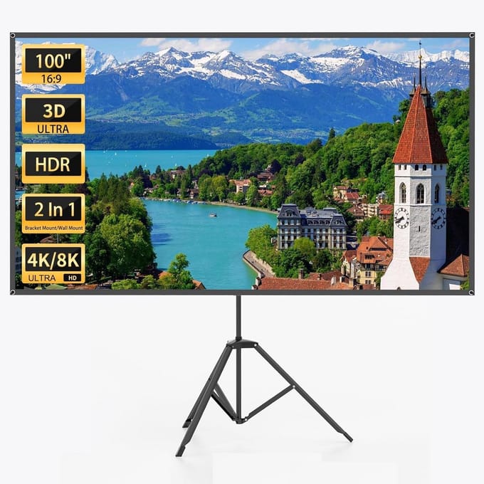 Draagbare Projectiescherm Statief 100 Inch Filmavond Buiten en Binnen