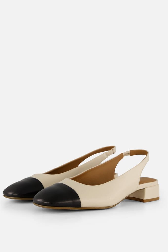 Linea Zeta Slingbacks beige Leer - Maat 36