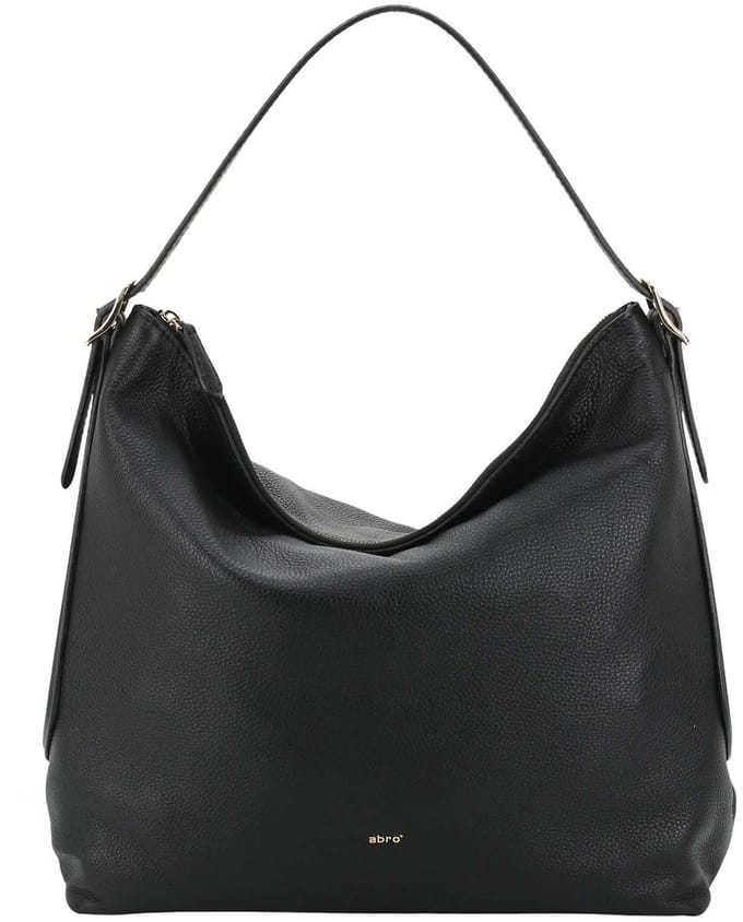 abro schoudertas Leather Agave Hobo Bag Carina Black / Gold zwart