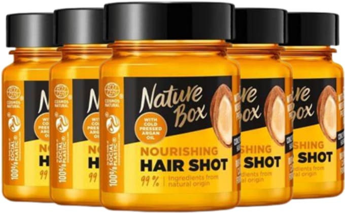Nature Box - Argan - Haar Shot - Haarverzorging - Voordeelverpakking - 5 x 60 ml