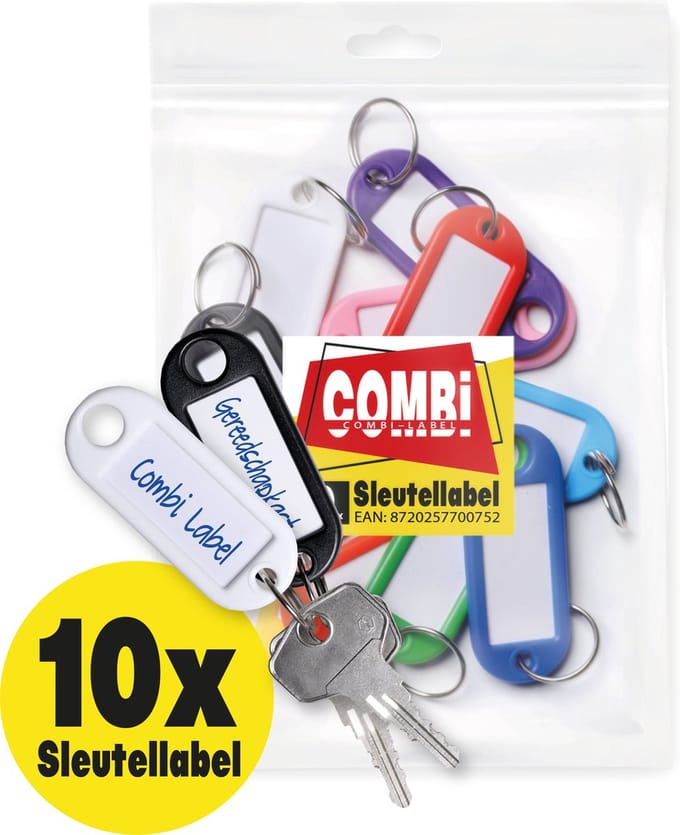 Combi-Label Sleutellabel – Sleutellabels - Sleutelhanger - Sleutelhangers - Naamlabel - 10x