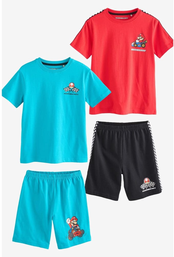 Next - Jongens - Korte 100% katoenen pyjama's verpakking van 2 - Blauw