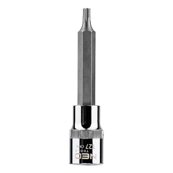 Neo Tools Torxdop T27 100mm 1/2 Aansluiting S2 Staal TUV M+T