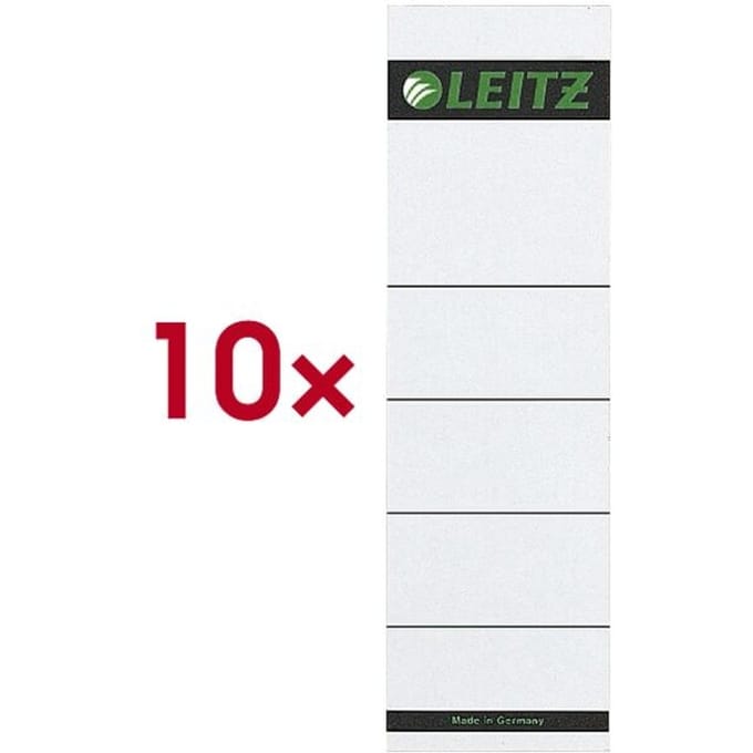LEITZ® papieren rugetiketten, rugbreedte 80 mm, insteekbaar etiket, 10 stuks