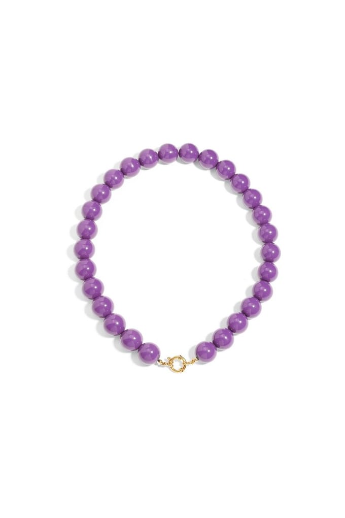 Bijoutheek Collier Statement Kralen 15mm Paars