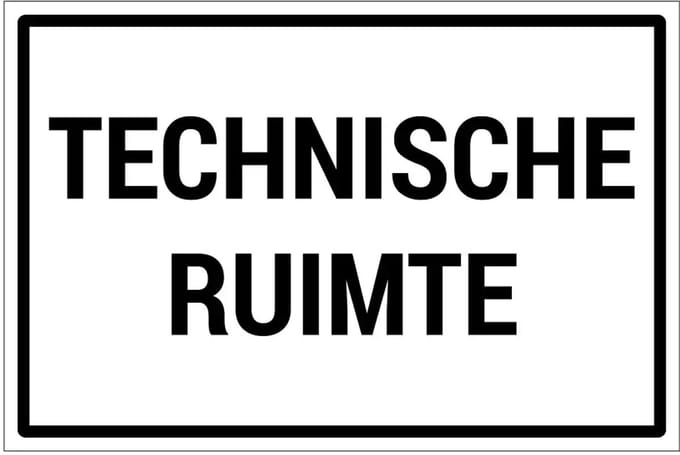 Technische ruimte bord | gecoat dibond materiaal | 60 x 40 cm