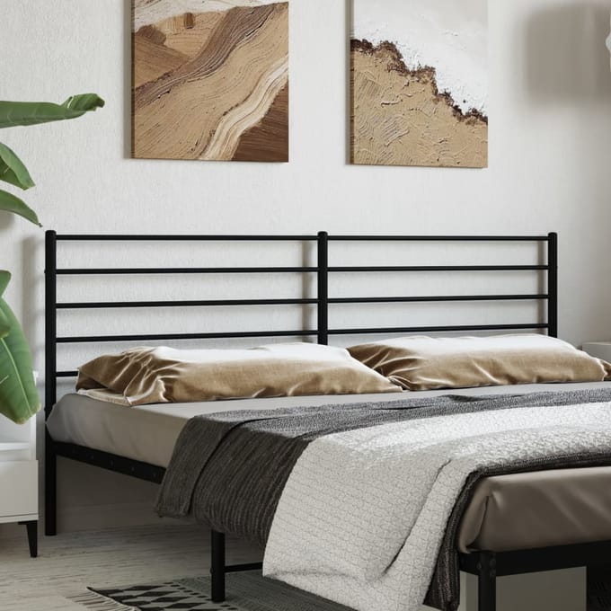 vidaXL - Vervangend - hoofdbord - metaal - zwart - 200 - cm