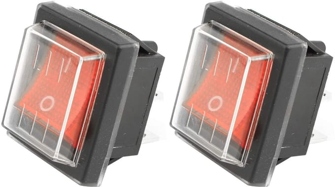 Allecto - Industriële stofzuiger schakelaar - Motor schakelaar - Waterdichte behuizing - Rode indicator - Schakelaar 16A 250VAC - Universeel gebrui...