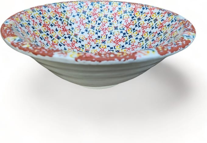 Aardewerk Schaal Porto Multicolor 33x12 cm Handgemaakt