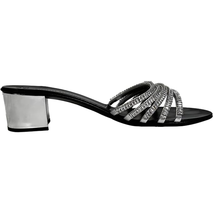 Giuseppe Zanotti Rhinestone-bedeckte Sleehakken in Zilveren Leer