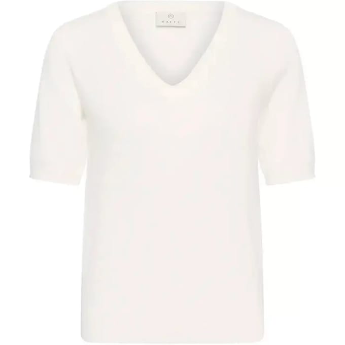 Kaffe KAlizza V-neck Pullover Dames Trui - Chalk