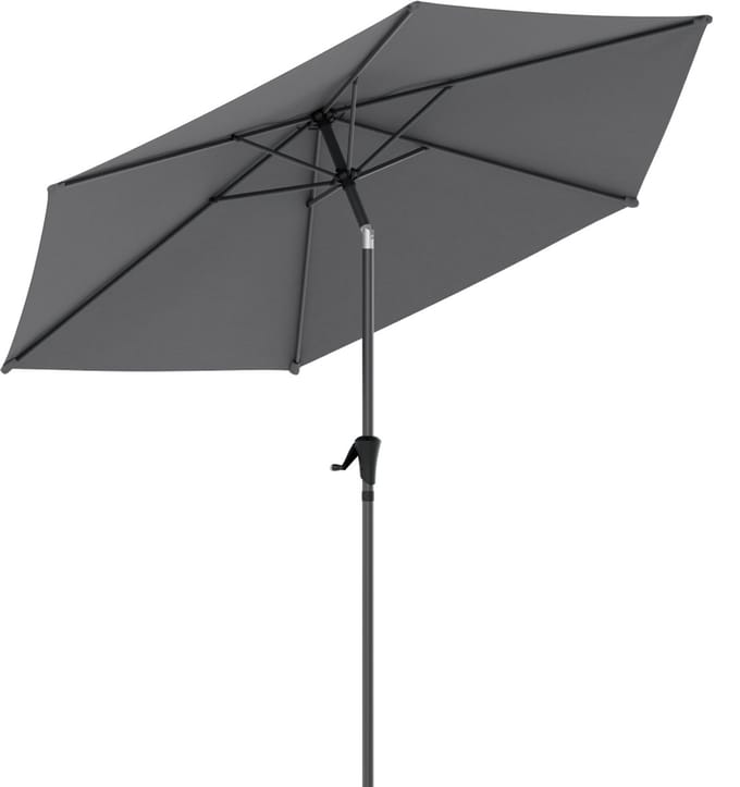 LifeGoods Parasol - Tuin - Ø270 cm - 30° Kantelbaar - Waterdicht - Donkergrijs